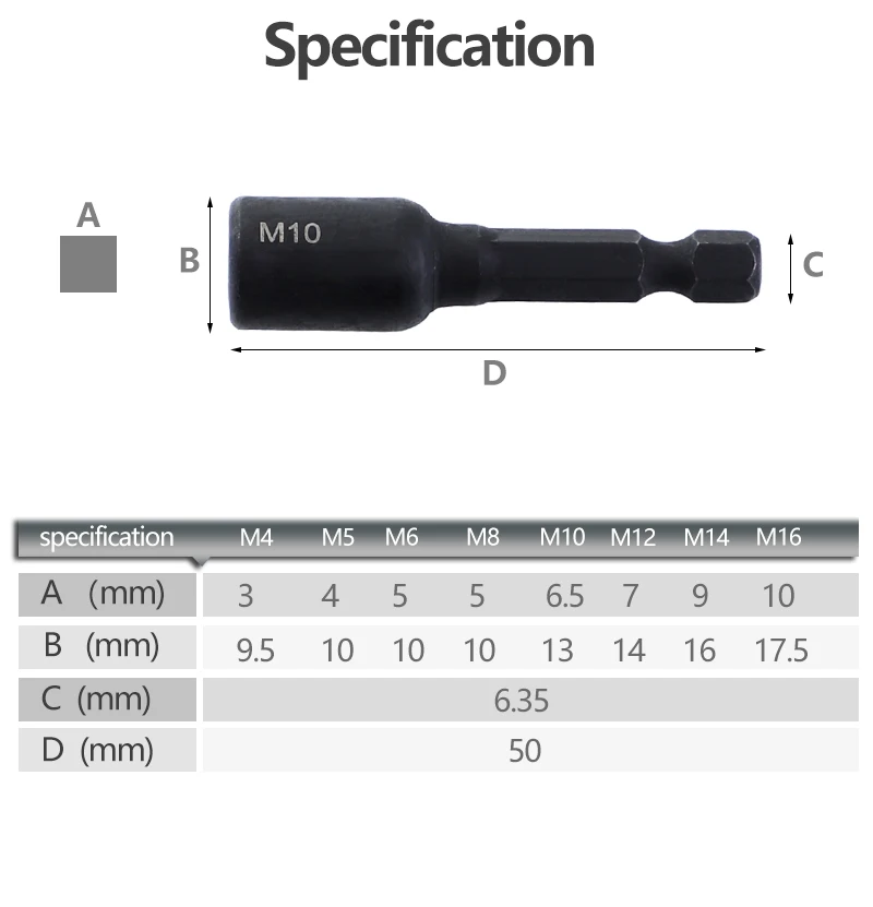 Adaptador de enchufe de troquel de grifo de 6 piezas, máquina de vástago hexagonal de 1/4 pulgadas tornillo de enchufe métrico herramienta de