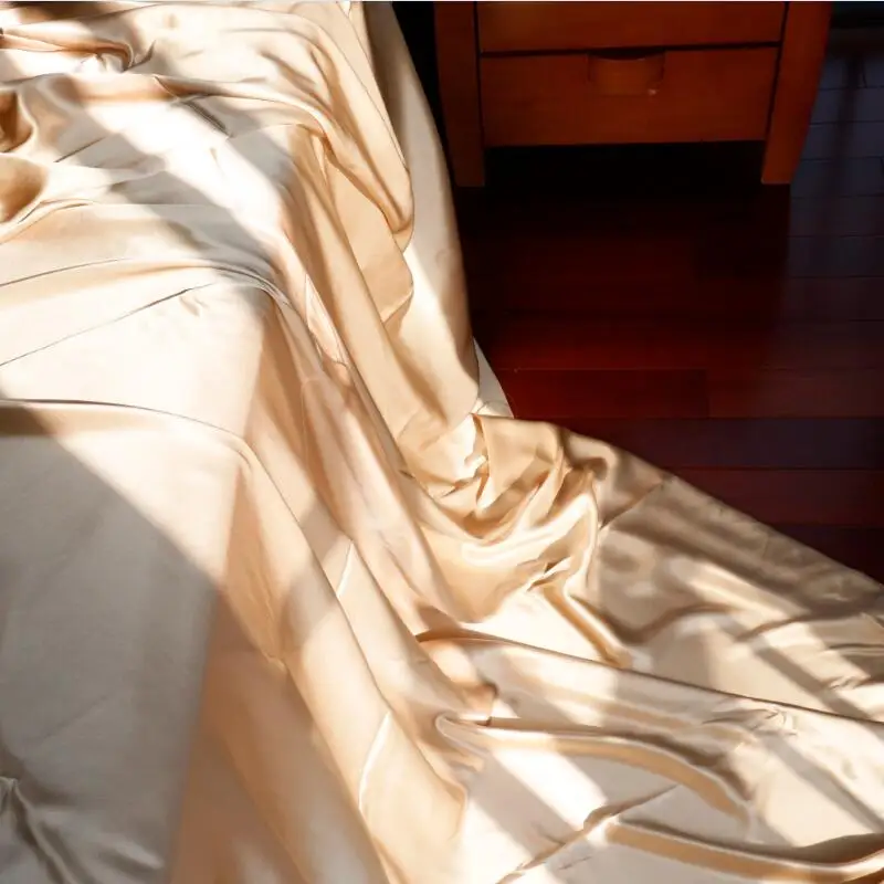 

Bedding mulberry silk 280x70cm fabric custom champagne Australian hotel sufficient sleep experience natural materials