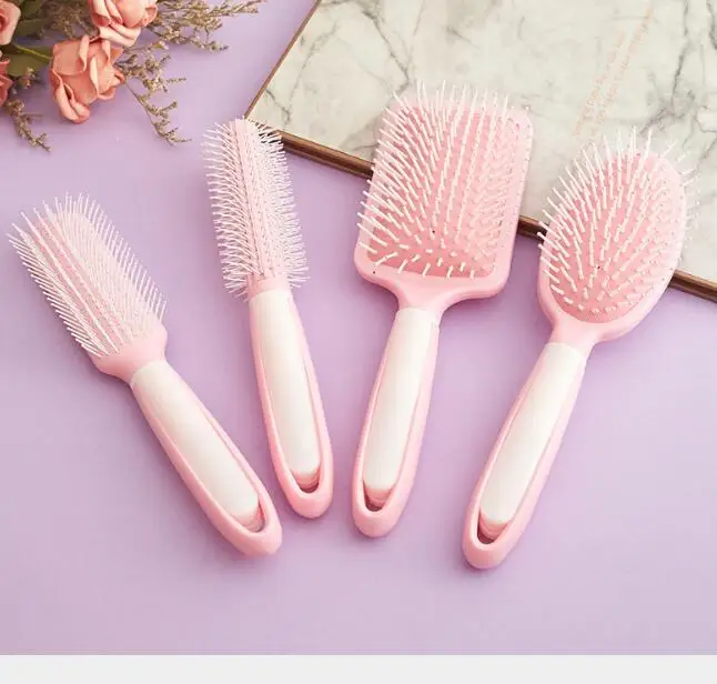 

30Pcs/Lot Pink Girl Heart Air Cushion Comb Portable Plastic Bag Hair Massage Curly Brush Styling Tools HA2114