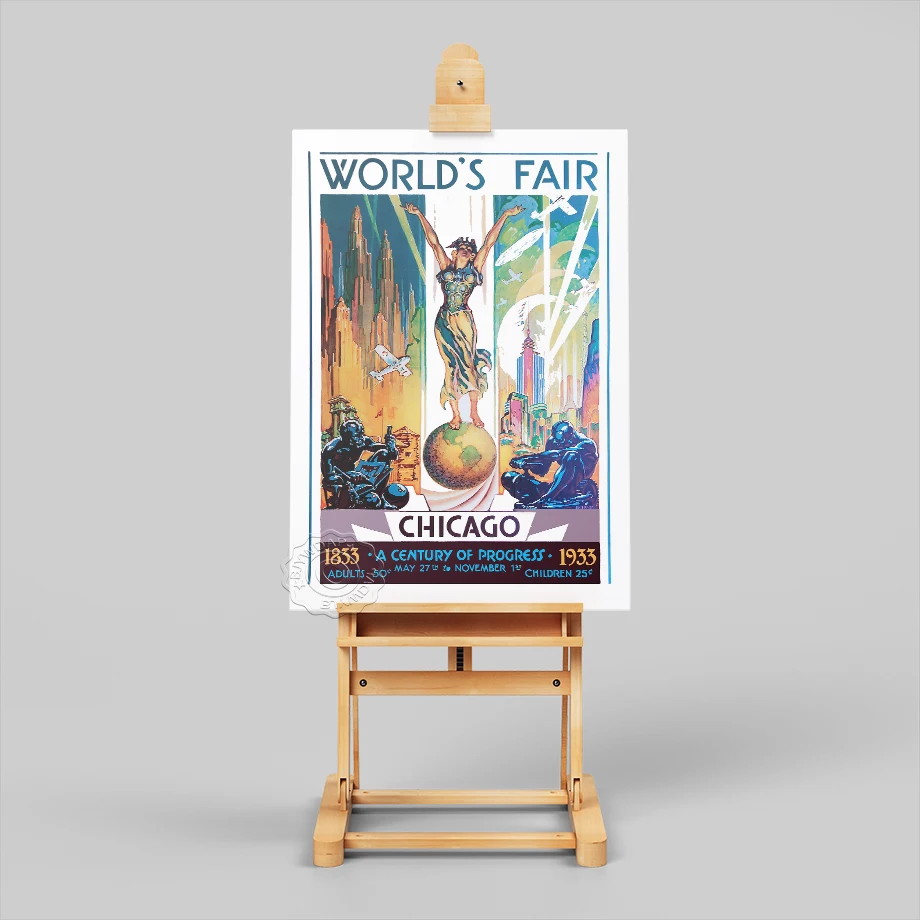 Vintage Travel City Propaganda Posters Prints Chicago Retro Wall Art Picture Decor Canvas Painting for Bedroom Home Decoration