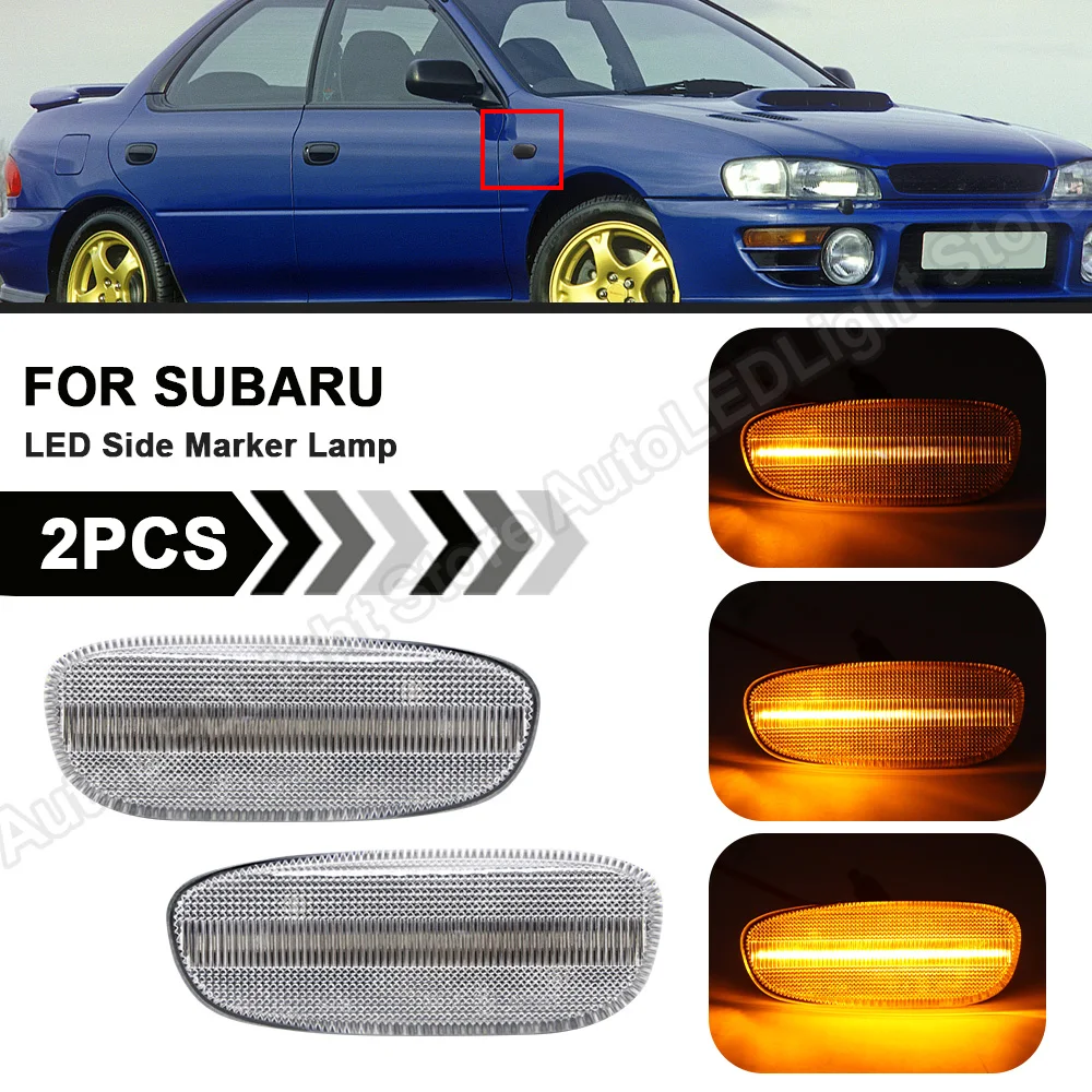 

2X Dynamic LED Fender Side Marker Blinker Light Turn Signal Lamp For Subaru Impreza 1993 1994 1995 1996 1997 1998 1999 2000 2001