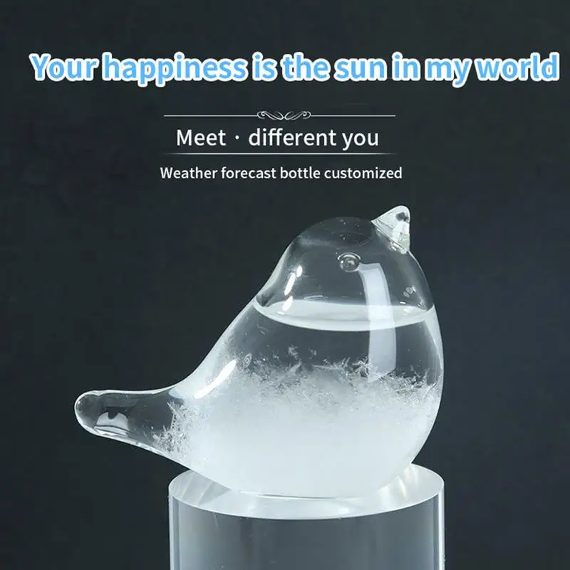 Crystal Weather Forecast Storm Bottle Glass Desktop Stylish Weather Station Predictor Monitor Barometer For Home Decor Gifts