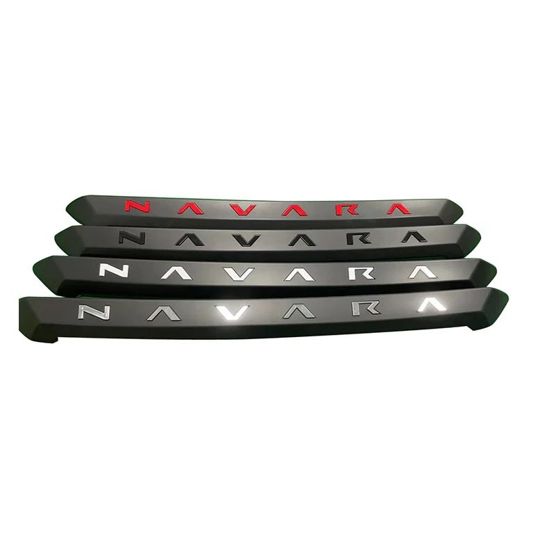 NAVARA GRILLE TOP LOGO LETTER FIT FOR NISSAN NP300 2021 3D EMBLEM GLUE CHROMIUM STYLING ORIGINAL SIZE ABS STICKER