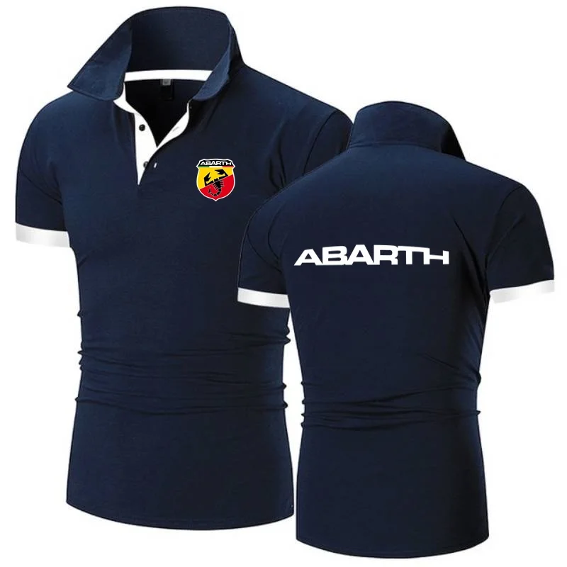 Polo Shirts Men\'s TShirts Military Style Short-Sleeve Top Tees Abarth Scorpion Logo Lapel Topshirts Popular Golftennis Jersey