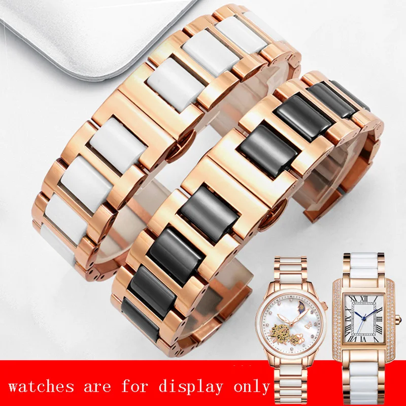 Fine Steel + Ceramic Watchband 12 13 14 15 16 18 20 21 22mm Strap Replacement Fiyta CK Tissot Male And Female Bracelet