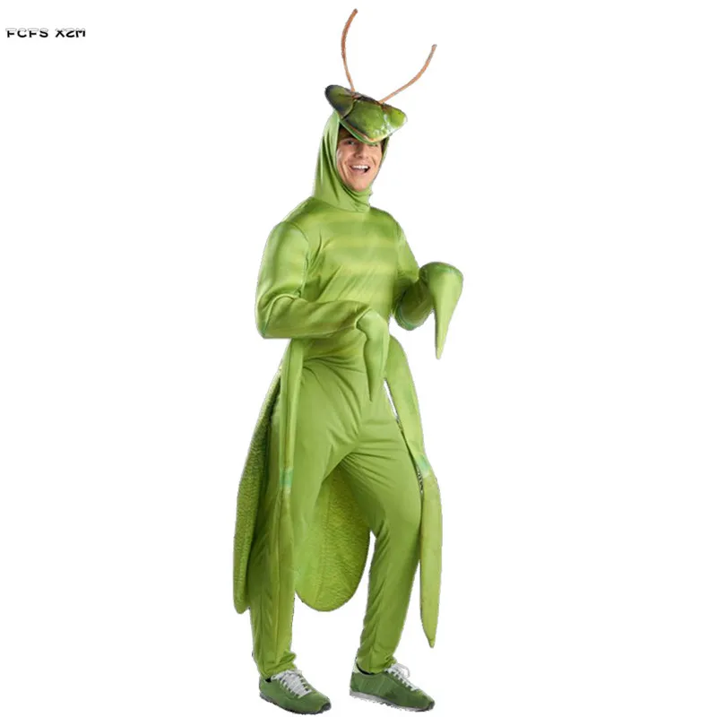 

Unisex Man Mantis Jumpsuits Cosplay Adult Halloween Insect Costumes Carnival Purim Parade Masquerade Stage Role Play Party Dress