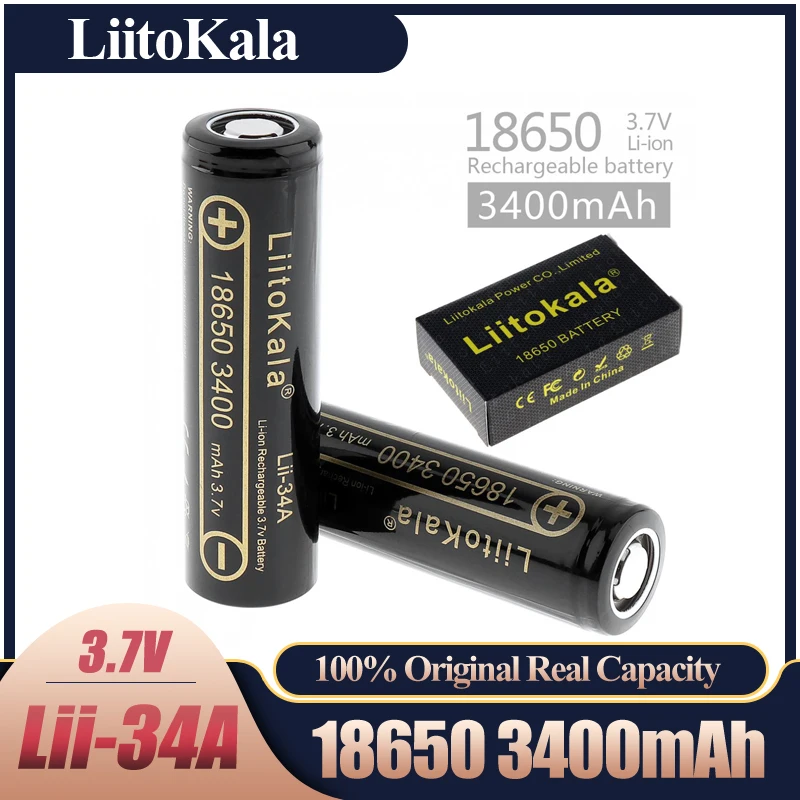 LiitoKala Lii-34A 100% nowy oryginalny NCR18650B 3.7v 3400 mah 18650 akumulator litowy do baterii latarki