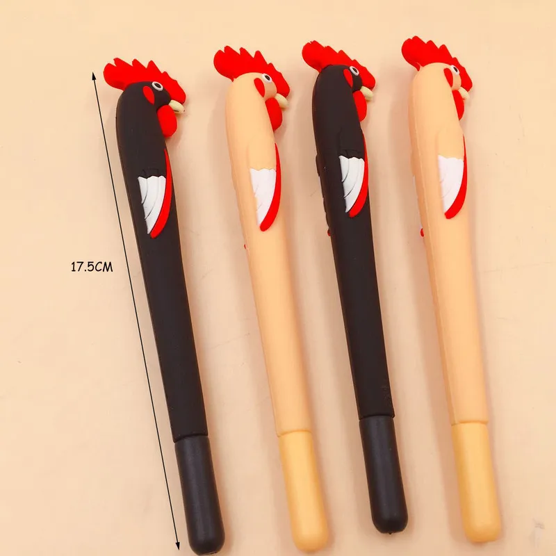 1PCS Cartoon Animal Full Silicone Gel Pen Cute Big Cock 0.5mm Black Ink Pen Novelty Kawaii Stationery Office Pretty Lovely Gifts