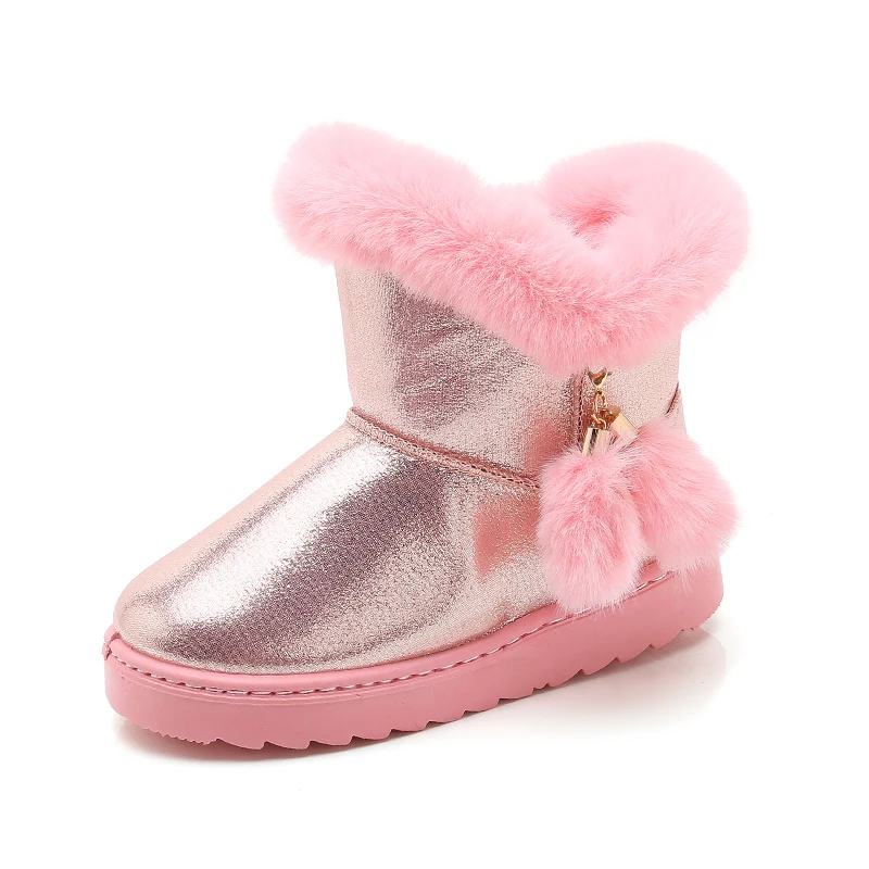 Waterdicht Meisjes Snowboots Mode Prinses Laarzen Kinderen Antislip Warme Winter Schoenen Met Pluche Maat 25-36