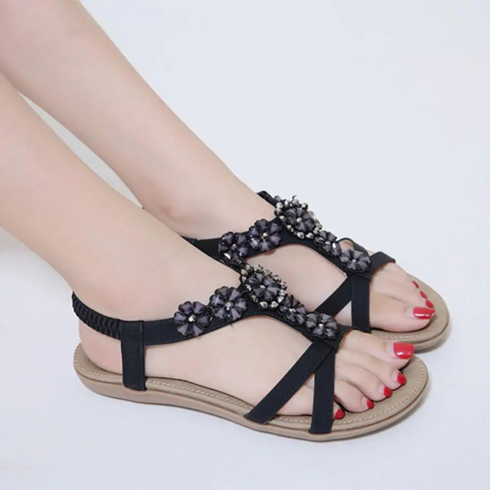 Summer new Shoes Woman flat bohemian sandals Sandalias Woman Shoes Woman thongs color rhinestones women sandals