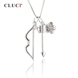 CLUCI Silver 925 Cupid's Bow and Arrow Pendant for Necklace Sterling Silver Women Valentine Day Gift Pendant Jewelry SP284SB