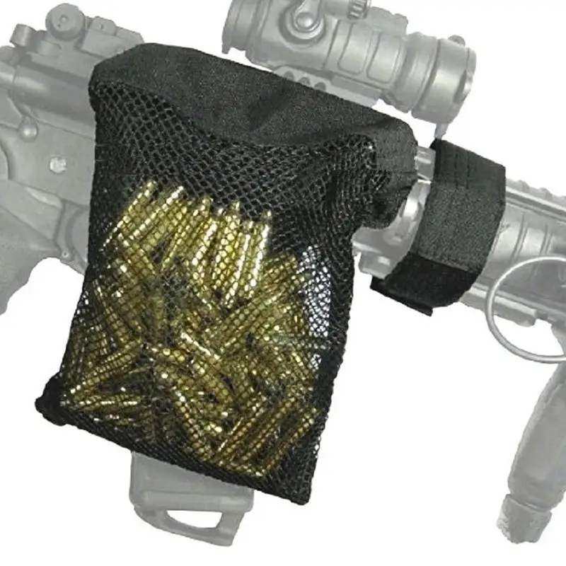 Tactical Rifle Ammo Brass Shell Catcher AR 15 M4 AK47 Mesh Zipper Shell Trap Bag Hunting Airsoft Bullet Wrap Catcher Zipper Bag