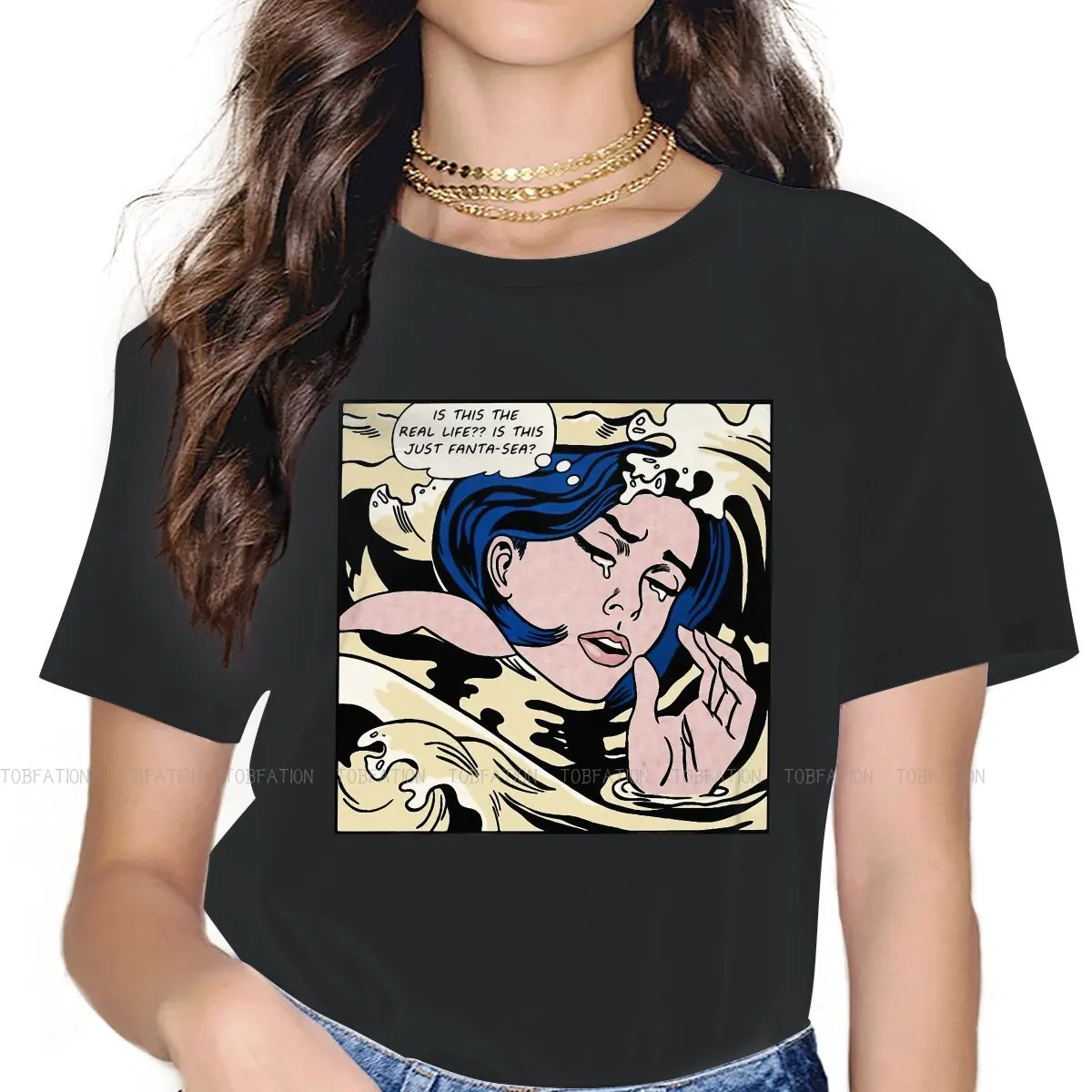 Roy Lichtenstein Pop Art Comics Girls T Shirt Drowning Girl in 