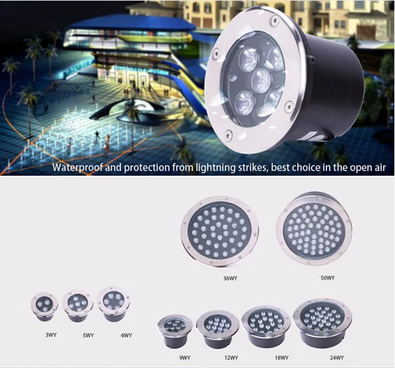 

10pcs 5W LED Underground Light Outdoor Buried Lamp AC85-265V Recessed Decking Floor Lights Waterproof Grondspot