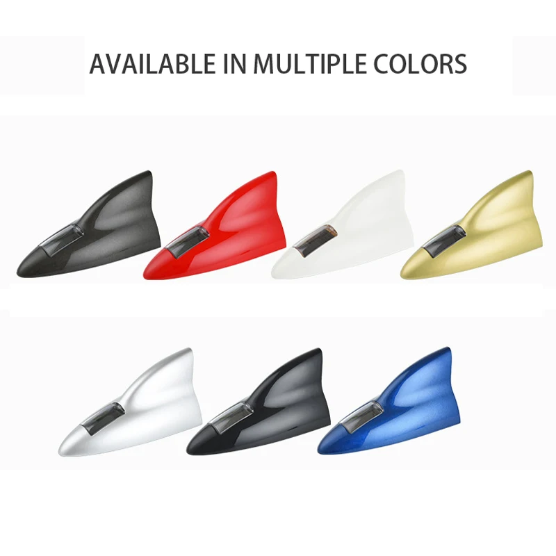 Universal Car Warning LED Signal Antenna Decoration Shark Fin Aerials Waterproof Piano Paint For Renault Sport Opel Astra Clio