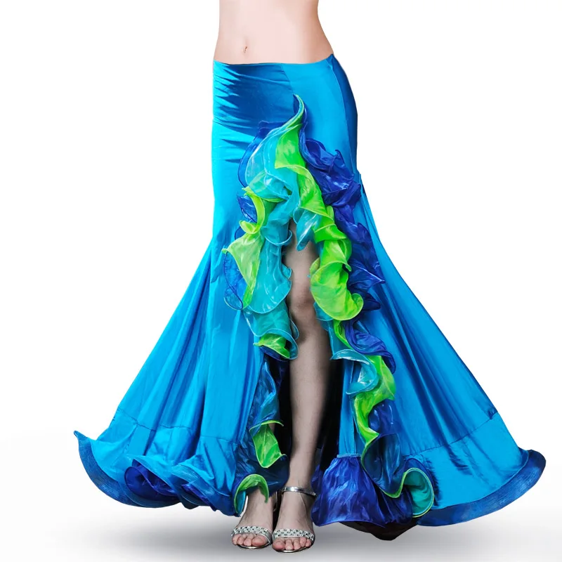 Side split Ruffle skirt belly dancing skirt for women belly dance costume fashion belly dance skirt performance Lotus leaf skirt