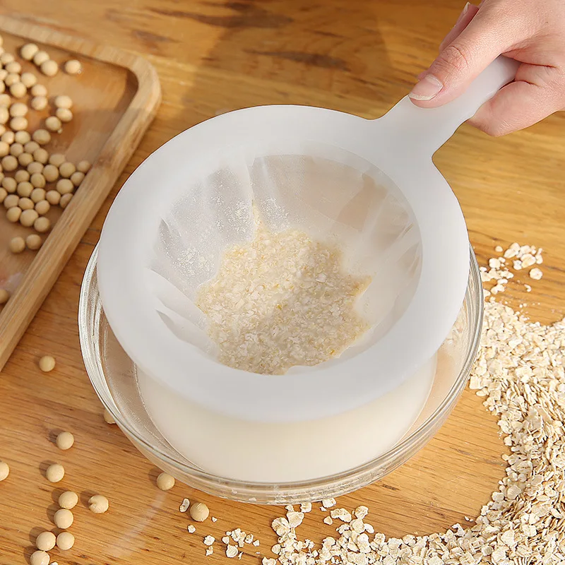 38/75/150 Micron Nylon Filter Spoon Kitchen Soy Milk Coffee Yogurt Mesh Filter Bar Strainers Beer Brewing Filter Tools Colanders