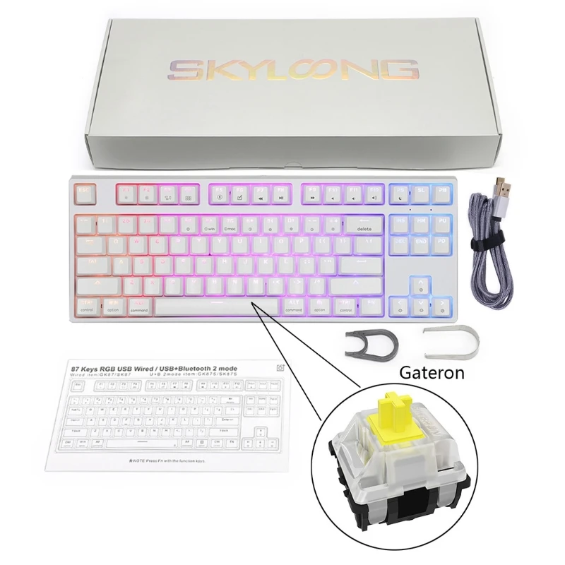 

87Keys Wired Keys Gateron Optical Switch RGB Backlight Programmable Mechanical Gaming Keyboard Gateron Optical SK87 .