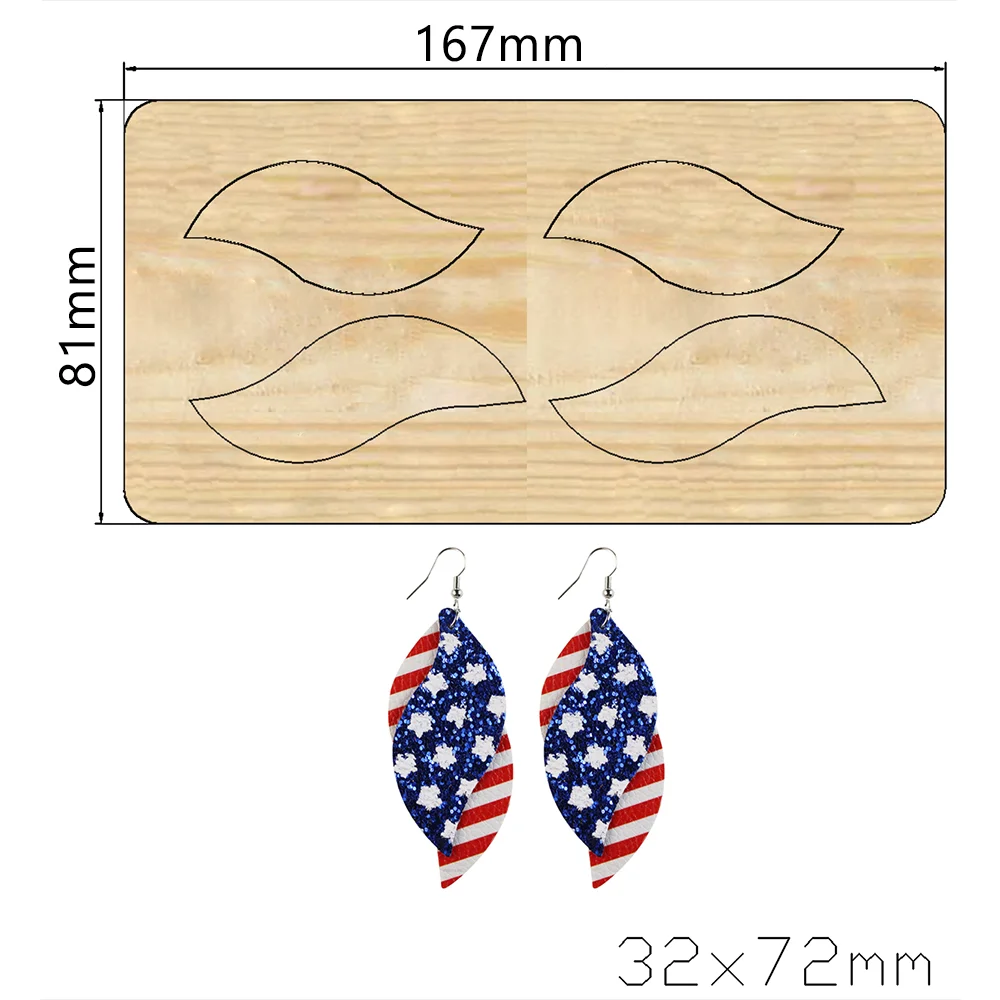 2021 New Leaf earrings Cutting Dies Wooden Knife Die Compatible With Most Manual Die Cut Cutters