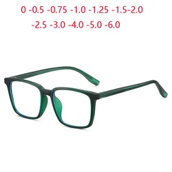 Transparent Tea Frame 1.56 Aspherical Lens Anti-blue Light Single Vision Prescription Eyeglasses Women Men 0 -0.5 -0.75 To -6.0