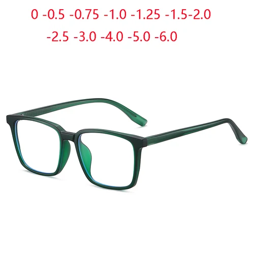 Gafas graduadas con montura de té transparente para hombre y mujer, lentes asféricas antiluz azul, visión única, 0-1,56-0,5 To-0,75, 6,0