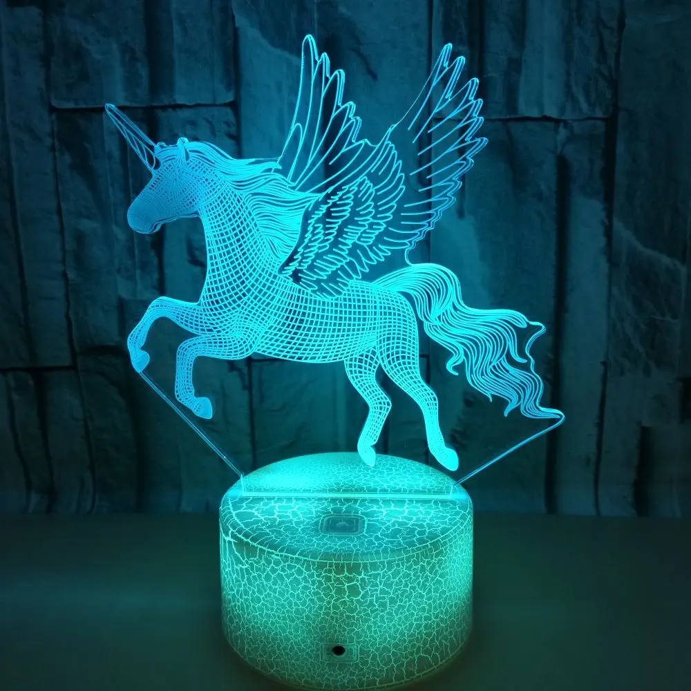 7 / 16 Color LED Table Desk Lamp Kids Gift Home Decoration LED Table Desk Lamp LED Night Light Unicorn 3D LED Night Light