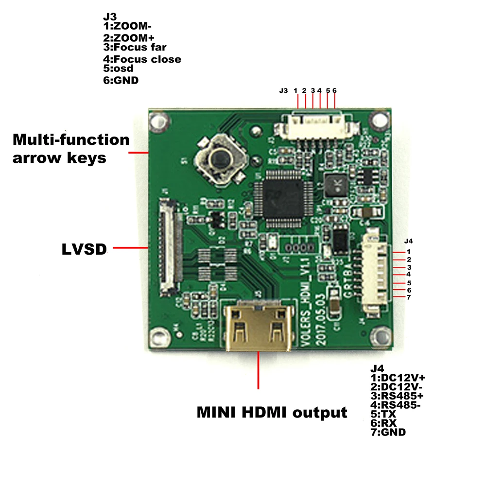 4K Code Control Interface Board For SONY 4K Camera FCB-ER8300 encoding Control Board  Free Shipping