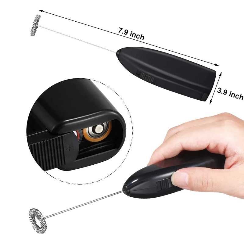 2Pcs ไฟฟ้ามือถือ Frother นมเครื่องปั่น USB Charger Bubble Maker Whisk Mixer สำหรับกาแฟ Cappuccino