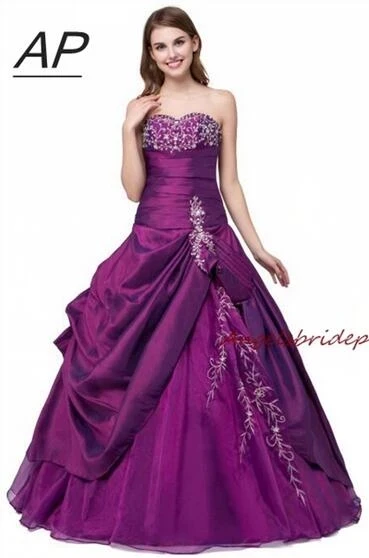 

ANGELSBRIDEP Sweet 16 Ball Gowns Quinceanera Dresses Sweetheart Floor-Length Purple Vestido Debutante 2021 Special Ocasion