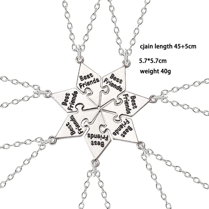7 Piece Set Of Best Friend Sisters Good Friend Necklace Bff Friendship Pendant Word Ladies Jewelry Gift Necklace 2020