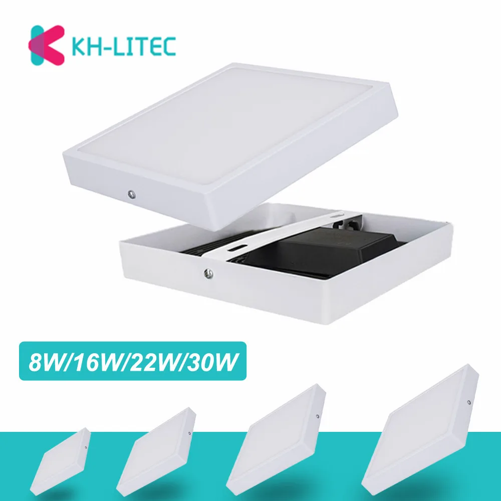 

KHLITEC LED Panel Light Round/Square 8W/16W/22W/30W LED Ceiling Downlight Surface Mounted AC85-265V lamp For Living Room