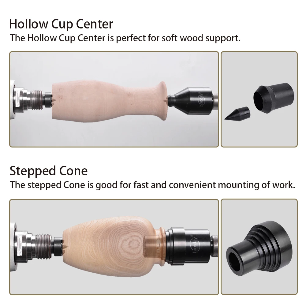 Woodworking Lathe Accessory Interchangeable Live Center Tailstock Support System With 6 Functions Fits Lathes With MT2 Tailstock