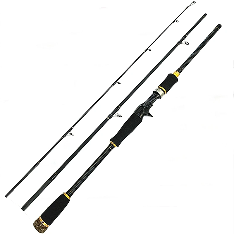 1.8/2.1/2.4m 3 sections M power carbon fishing rod casting spinning trout rods lure 10-25g light portable travel fish pole