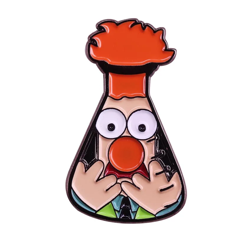 Beaker enamel pin pop culture icons beaker muppet lapel badge hat flair addition hilarious chemical collection