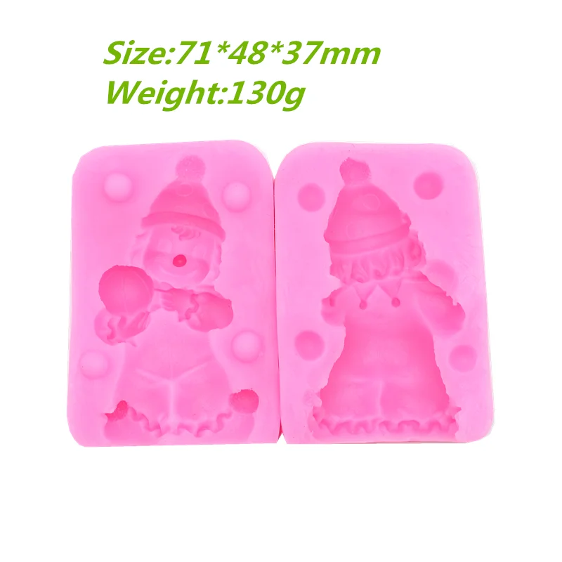 3D Clown Shape Silicone Mold Resin DIY Chocolate Cake Candy Dessert Fondant Moulds Baking Decoration Tool Kitchenware