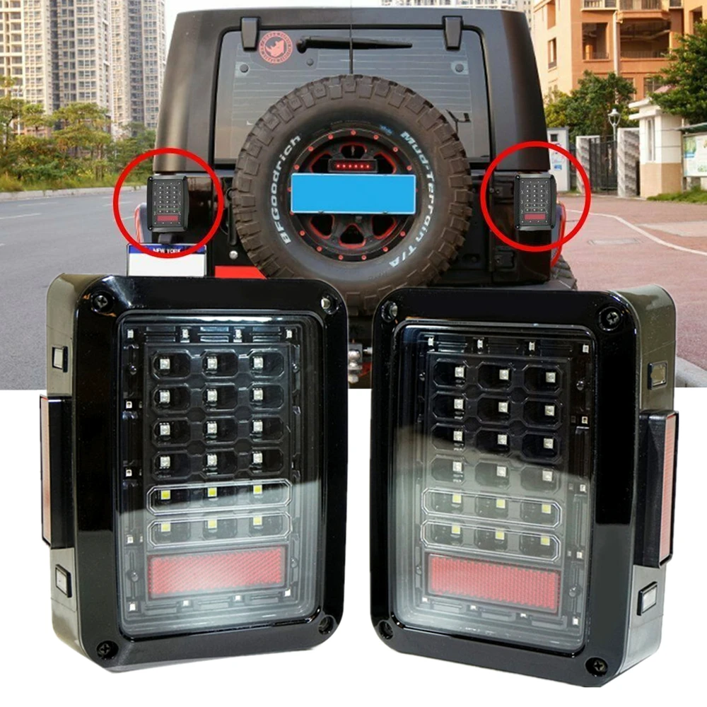 

LED Taillights Reverse Brake Turn Signal Lamps Rear Tail Light for Jeep Wrangler JK JKU Unlimited 2 Door 4 Door 2007-2018