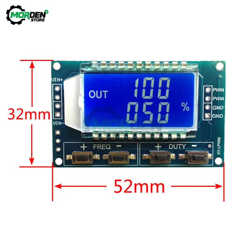 Display LCD TTL 5V DC 12V 24V del ciclo di lavoro di frequenza di impulso PWM regolabile del modulo generatore di segnale 1Hz-150Khz di alta