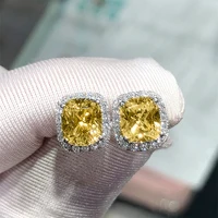 CAOSHI Luxury Women's Stud Earrings for Party Dazzling Pink/White/Yellow Zirconia Accessories Exquisite Design Jewelry Chic Gift - Image 5
