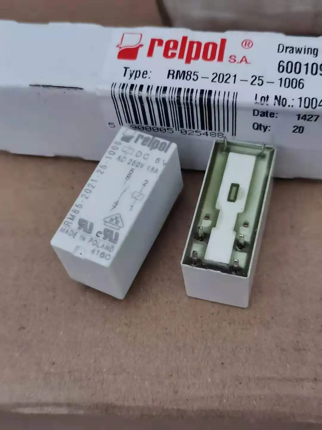 Реле мощности RM85-2021-25-1006-1024, 16 А, В переменного тока, 6 контактов