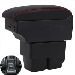 For Ford Fiesta MK6 7 Armrest Box Arm Elbow Rest Car Center Console Storage Case Modification Accessories with USB Interface