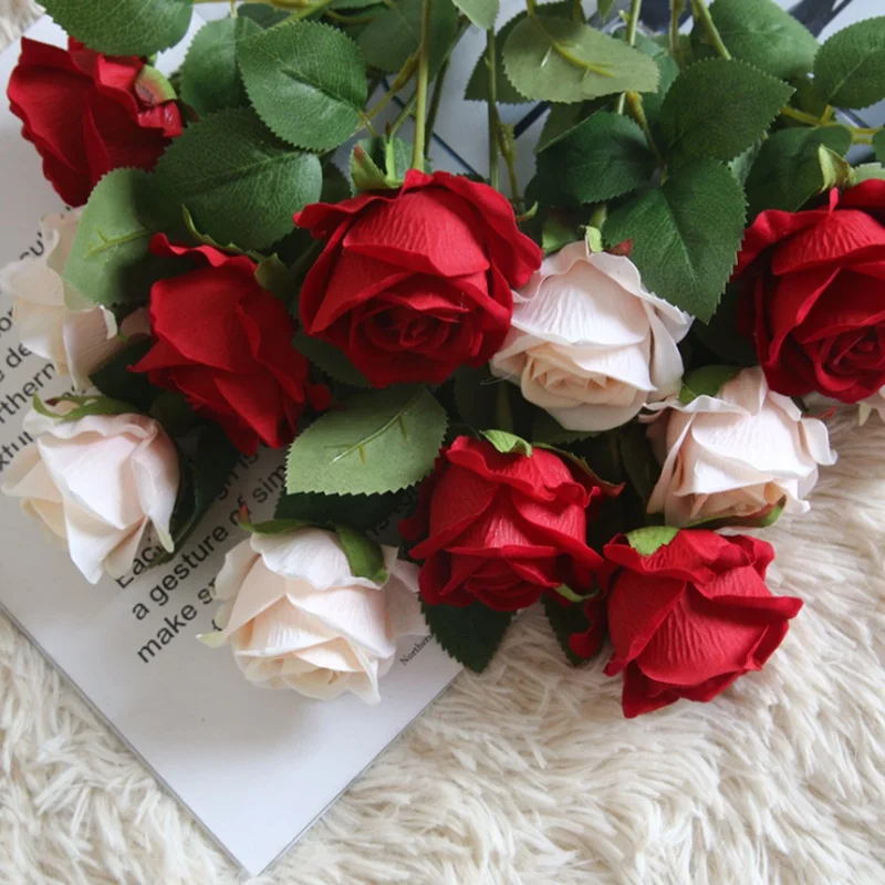 

10 branch Artificial flowers Rose bouquet for wedding decorative flower vase for home decoration accessory ornamental flower pot