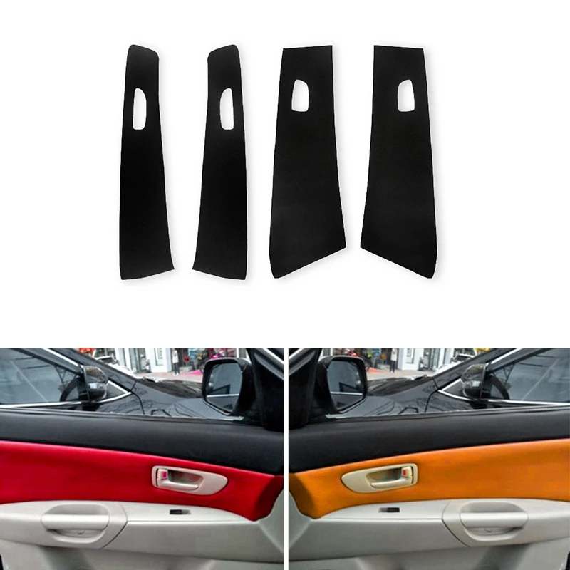 4PCS Car Interior Microfiber Leather Door Panel Cover Protective Trim For Mazda 3 2004 2005 2006 2007 2008 2009