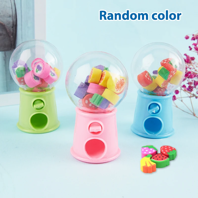 For Students Gifts Cartoon Creative Fruit Style Eraser Twist Machine Rubber Pencil Eraser Funny Office School Supplies