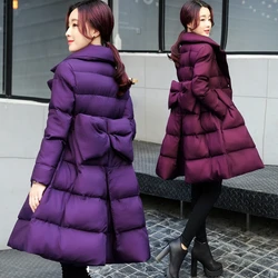 Fdfklak Female Coat Winter Women Mid-Length Korean Loose Thick Warm A-Line Waist Skirt Cotton Quilted Jacket Jaqueta Feminina