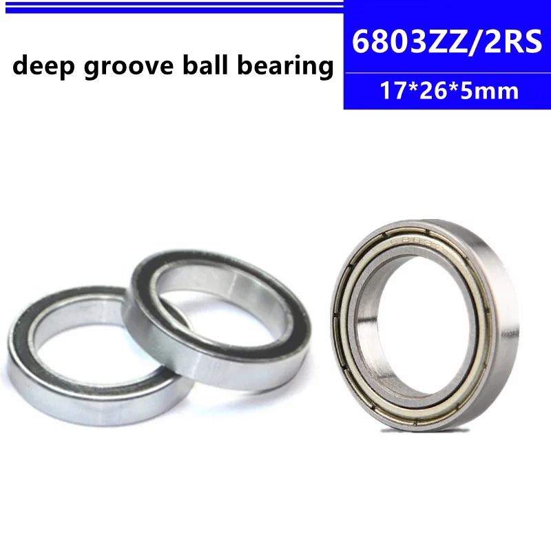 50pcs/100pcs 6803ZZ 6803-2RS 6803Z 6803-2Z 6803RS 6803 61803 ZZ 17*26*5mm thin wall deep groove ball bearing 17x26x5 mm