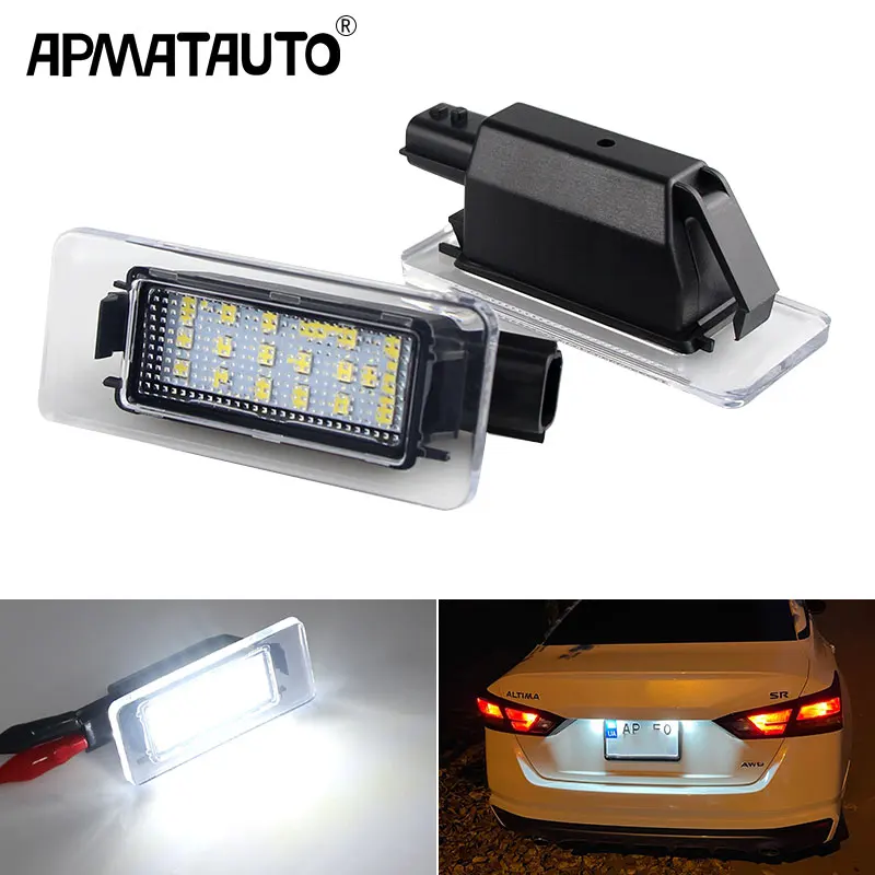 2Pc Error Free LED License Number Plate Light For Nissan Altima 19-2022 For Serena C27 2016- For Suzuki Landy Dacia Duster 2018-