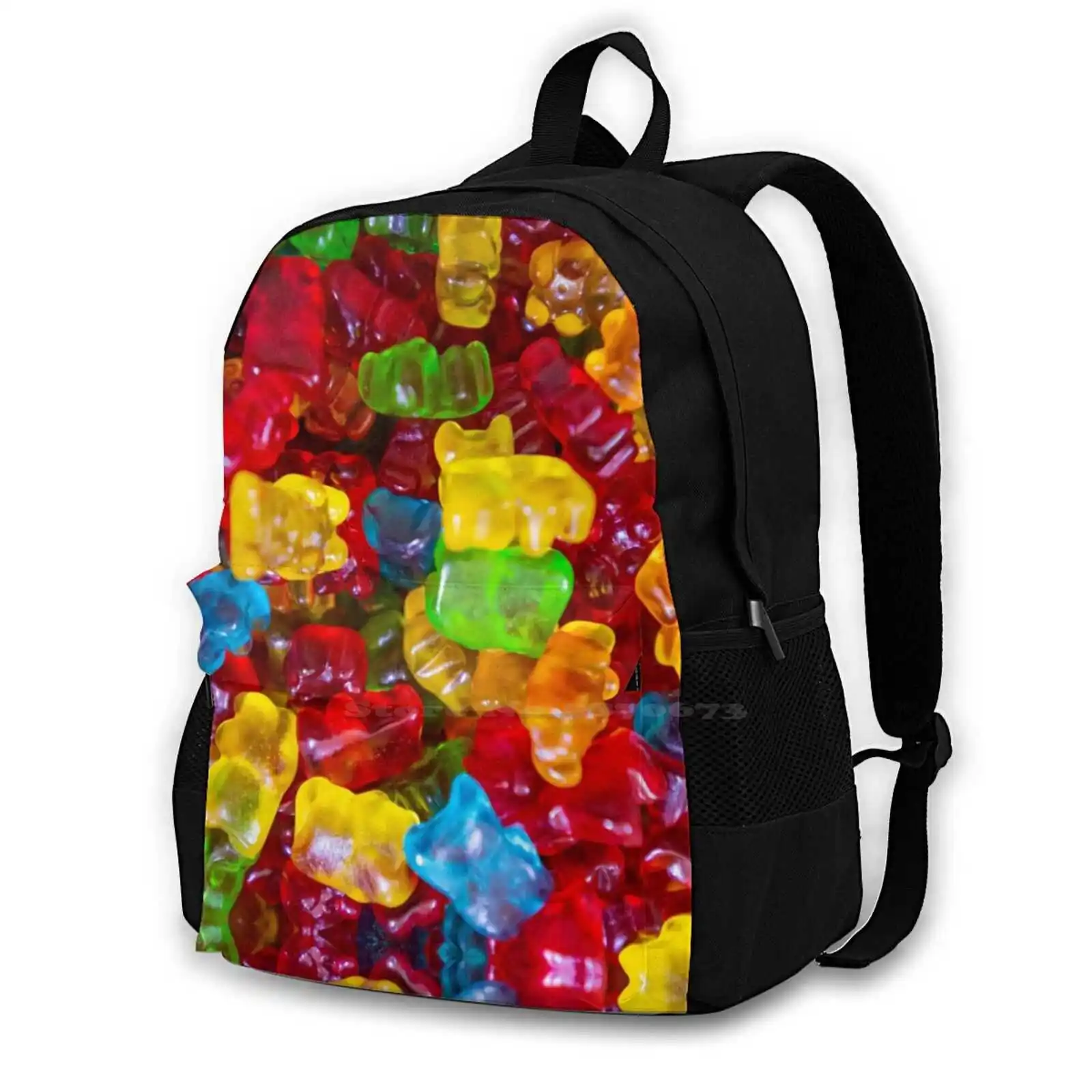 Gummy Bears Fashion Pattern Design Travel Laptop School Backpack Bag Sweets Gummy Bear Candy Gummy Bear Pattern Cute Gummy