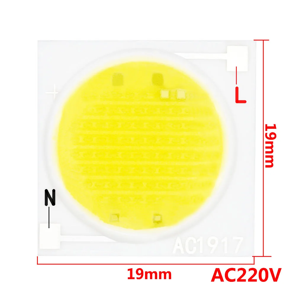 Chip LED de cerámica para cultivo de plantas, fuente de luz de diodo emisor, foco de luz para plantas DIY, 12w, 15w, 20w, 30w, 50w, AC220V, 19x19MM,