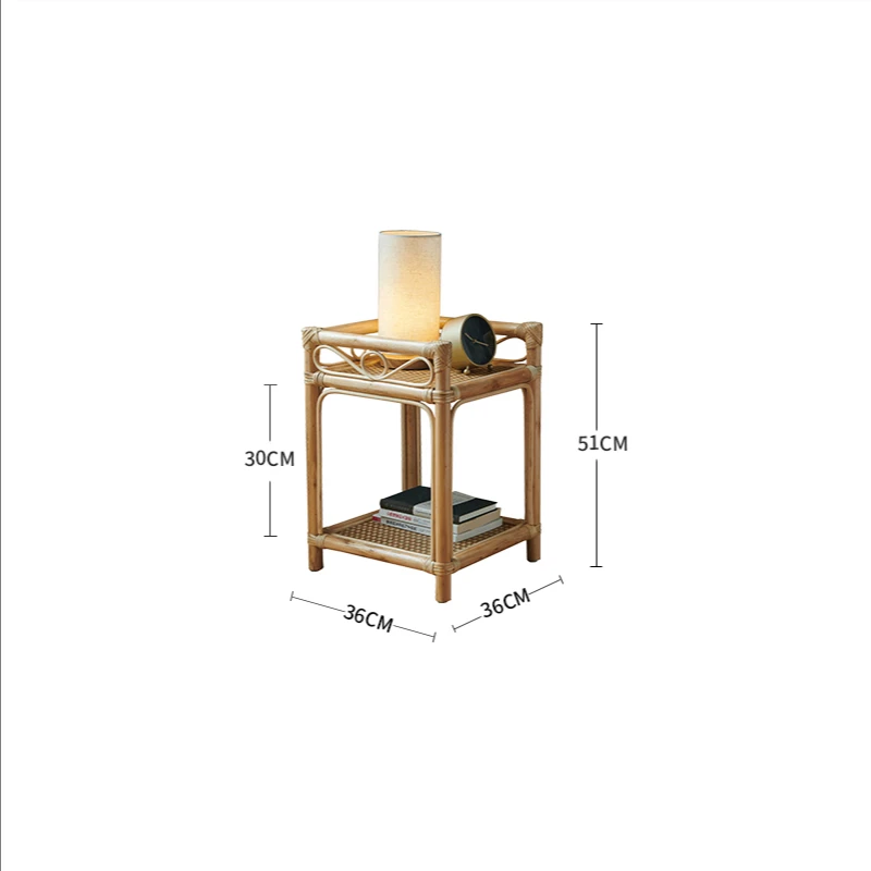 Real Rattan Sofa Side Table Natural Side Table Log Mini Simple Nordic Coffee Table Rattan Boiling Water Corner Flower Stand