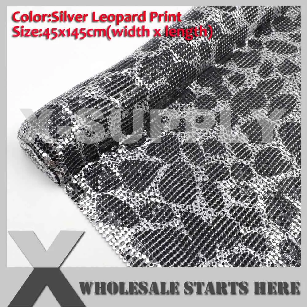 Gold Leopard Print Aluminum Metal Fabric Mesh Wthout Iron On Glue For DIY Bra,Long Skirt Dress